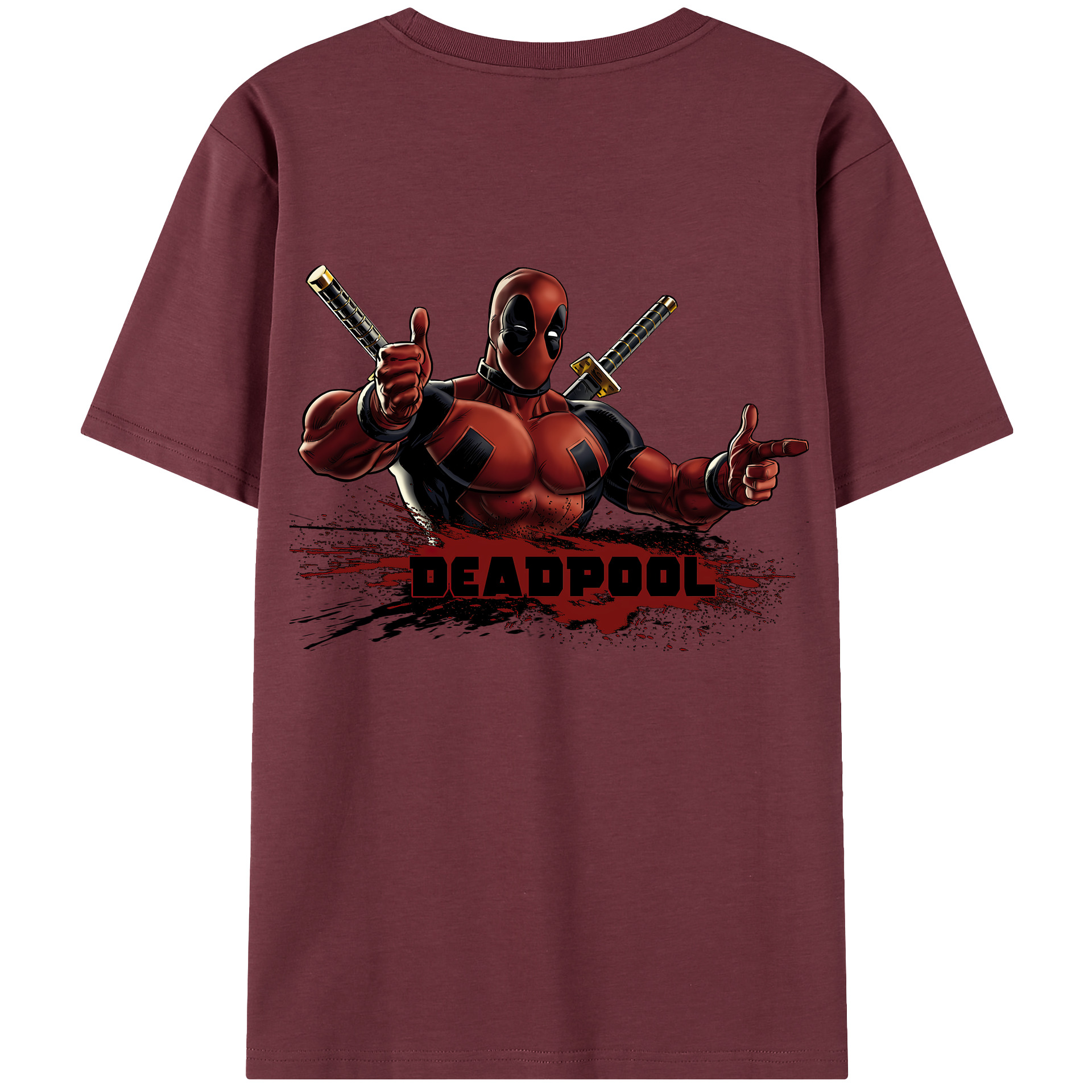 （画像用） Deadpool デッドプール 綿100％半袖Tシャツ（背面プリント）